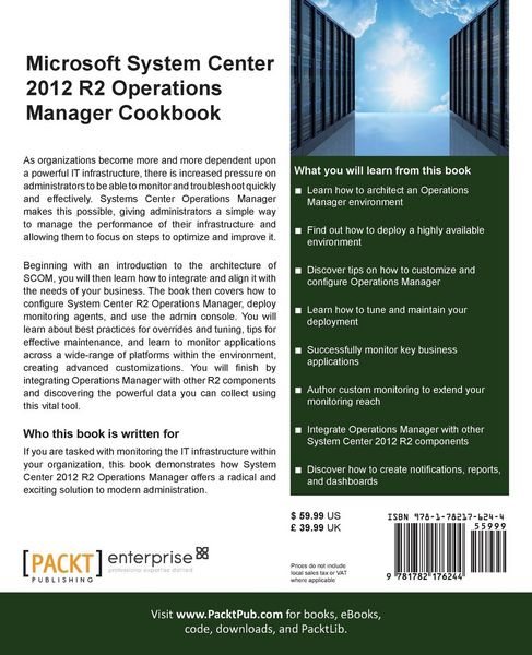 Produktbild: System Center 2012 R2 Operations Manager Deployment and Administration Cookbook