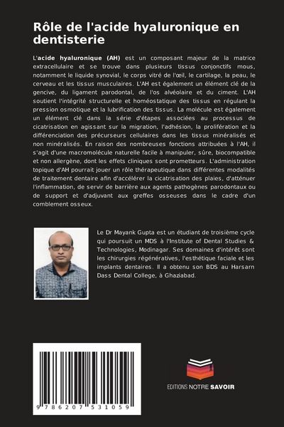 Produktbild: R&ocirc;le de l'acide hyaluronique en dentisterie