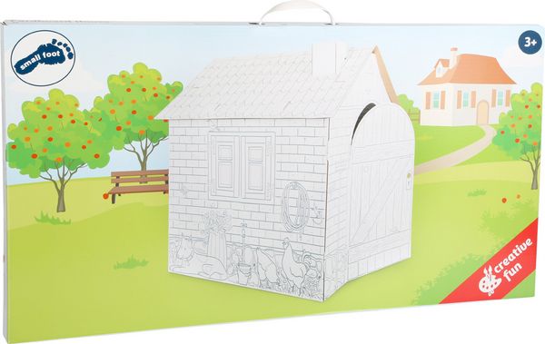 Produktbild: Small foot 10015 - Spielhaus H&auml;uschen aus Bastelkarton zum Bemalen, Pappe, H&ouml;he 88cm, creative&fun