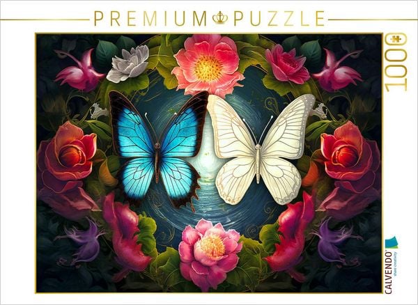 Produktbild: CALVENDO Puzzle Yin und Yang - zwei Schmetterlinge | 1000 Teile Lege-Gr&ouml;&szlig;e 64x48cm Foto-Puzzle f&uuml;r gl&uuml;ckliche Stunden