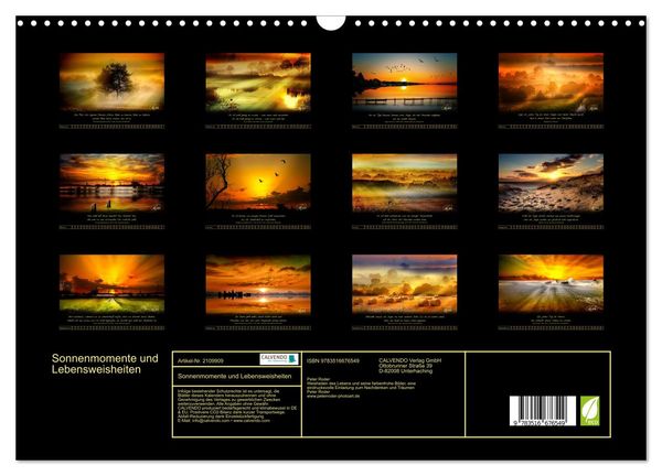 Produktbild: Sonnenmomente und Lebensweisheiten (Wandkalender 2026 DIN A3 quer), CALVENDO Monatskalender