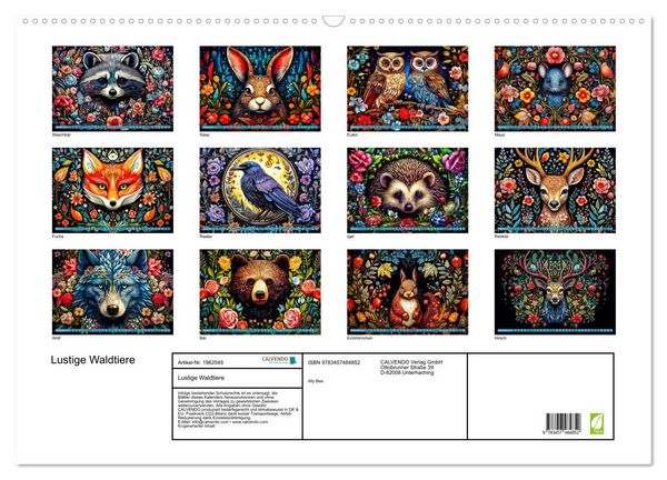 Produktbild: Lustige Waldtiere (Wandkalender 2026 DIN A2 quer), CALVENDO Monatskalender