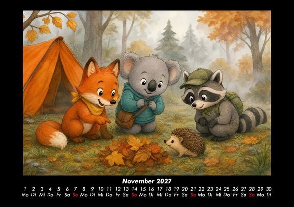 Produktbild: Camping-Abenteuer mit Finn, Kiki & Rocco 2027 Fotokalender DIN A3