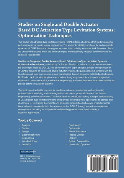 Produktbild: Studies on Single and Double Actuator Based DC Attraction Type Levitation Systems