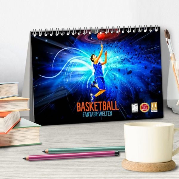 Produktbild: Basketball Fantasiewelten (Tischkalender 2026 DIN A5 quer), CALVENDO Monatskalender