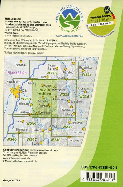 Produktbild: W234 Wanderkarte 1:25 000 Achern