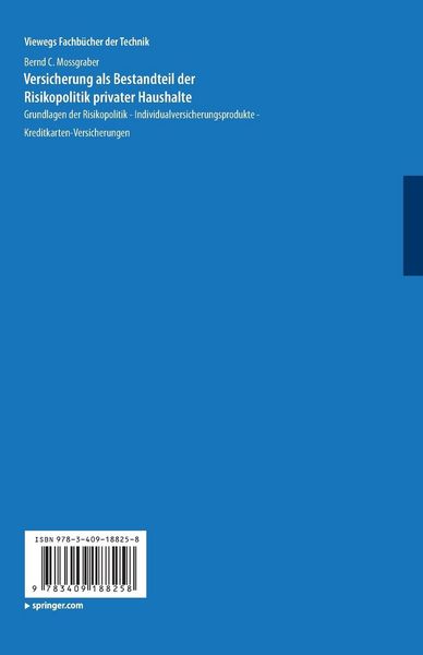 Produktbild: Versicherung als Bestandteil der Risikopolitik privater Haushalte
