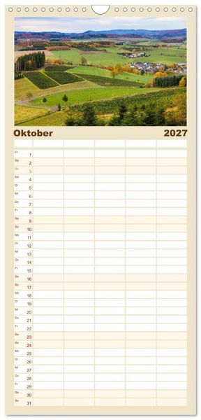 Produktbild: Familienplaner 2027 - Sauerland - Land der tausend Berge mit 5 Spalten (Wandkalender, 21 x 45 cm) CALVENDO