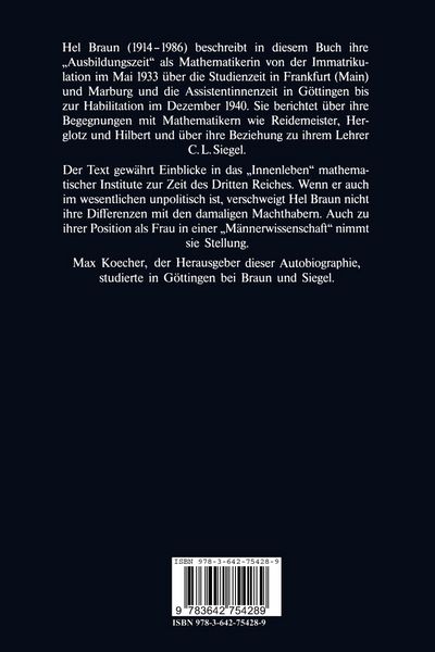 Produktbild: Eine Frau und die Mathematik 1933&ndash;1940