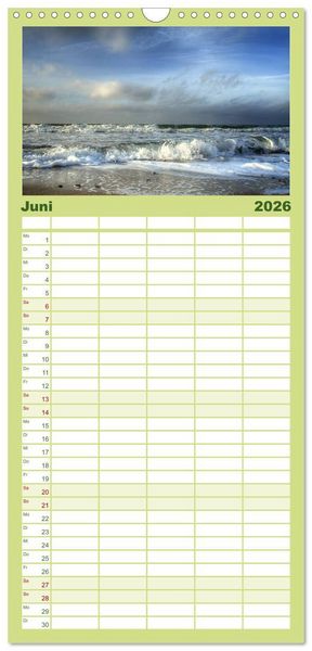 Produktbild: Familienplaner 2026 - Fischland Dar&szlig; Zingst &ndash; Die Halbinsel an der Ostsee mit 5 Spalten (Wandkalender, 21 x 45 cm) CALVENDO