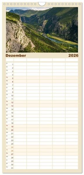Produktbild: Familienplaner 2026 - Kroatien von oben mit 5 Spalten (Wandkalender, 21 x 45 cm) CALVENDO