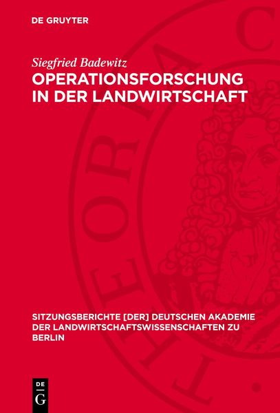 Produktbild: Operationsforschung in der Landwirtschaft