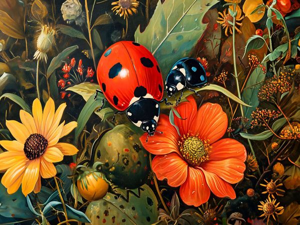 Produktbild: CALVENDO Puzzle Marienk&auml;fer auf den Bl&uuml;ten | 1000 Teile Lege-Gr&ouml;&szlig;e 64x48cm Foto-Puzzle f&uuml;r gl&uuml;ckliche Stunden