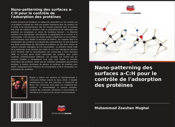 Produktbild: Nano-patterning des surfaces a-C:H pour le contr&ocirc;le de l'adsorption des prot&eacute;ines