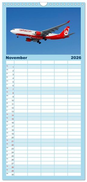 Produktbild: Familienplaner 2026 - In Memoriam Air Berlin mit 5 Spalten (Wandkalender, 21 x 45 cm) CALVENDO