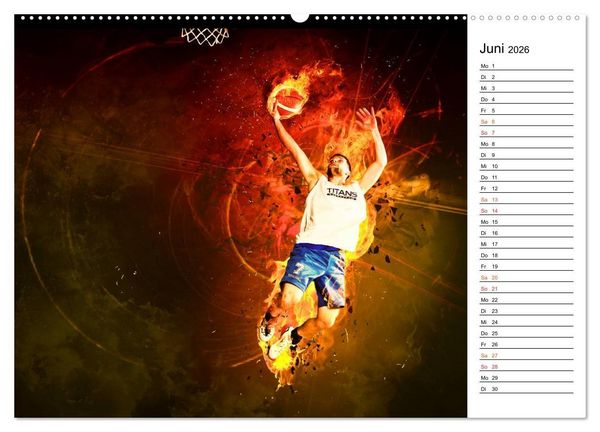 Produktbild: Basketball Fantasiewelten (Wandkalender 2026 DIN A2 quer), CALVENDO Monatskalender