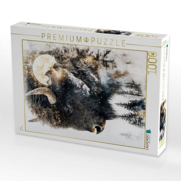 Produktbild: CALVENDO Puzzle Bison | 1000 Teile Lege-Gr&ouml;&szlig;e 64x48cm Foto-Puzzle f&uuml;r gl&uuml;ckliche Stunden