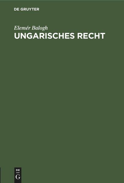 Produktbild: Ungarisches Recht