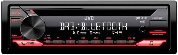 JVC KDDB622BT Autoradio Anschluss für Lenkradfernbedienung, Bluetooth®-Freisprecheinrichtung, DAB+ Tuner