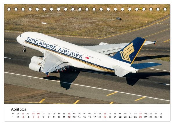 Produktbild: Airbus A380 Superjumbo 2026 (Tischkalender 2026 DIN A5 quer), CALVENDO Monatskalender