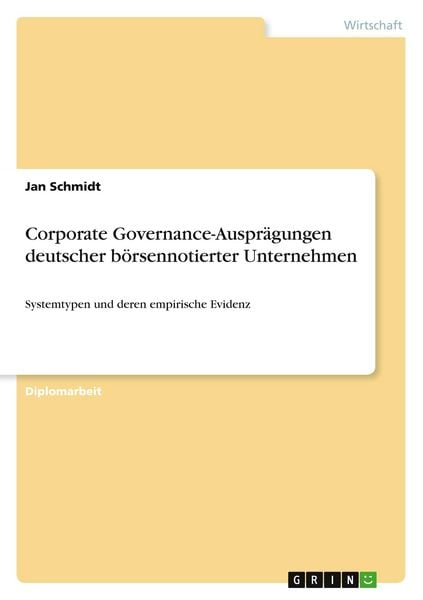 Produktbild: Corporate Governance-Auspr&auml;gungen deutscher b&ouml;rsennotierter Unternehmen