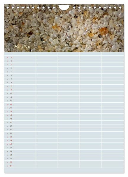 Produktbild: Kleine Sand-Sch&ouml;nheiten / Familienplaner (Wandkalender 2026 DIN A4 hoch), CALVENDO Monatskalender