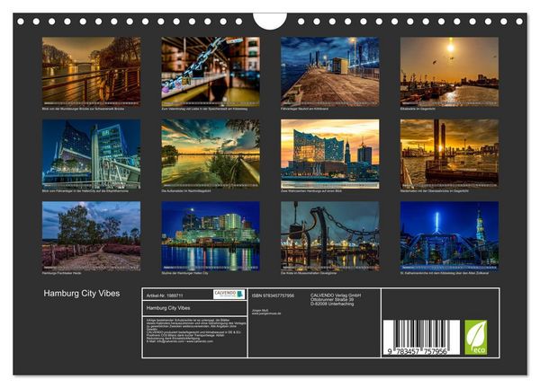 Produktbild: Hamburg City Vibes (Wandkalender 2026 DIN A4 quer), CALVENDO Monatskalender