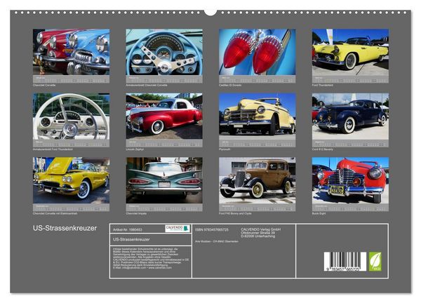 Produktbild: US-Strassenkreuzer (hochwertiger Premium Wandkalender 2026 DIN A2 quer), Kunstdruck in Hochglanz