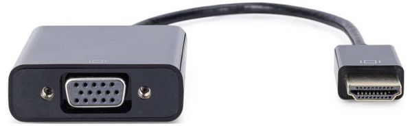 Produktbild: Digitus DA-70461 HDMI / VGA Adapter [1x HDMI-Stecker - 1x VGA-Buchse, Klinkenbuchse 3.5 mm] Schwarz 10.00 cm