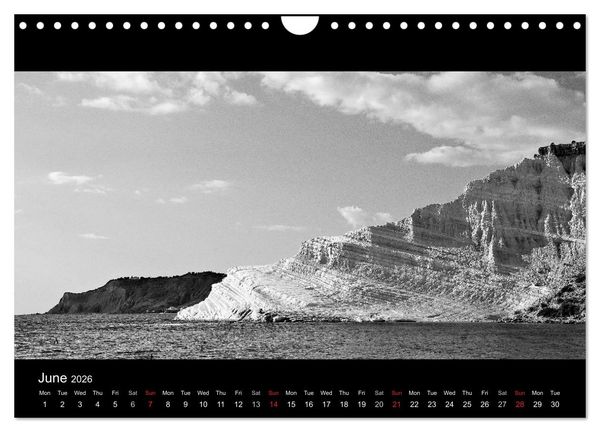 Produktbild: Black and White Sicily (Wall Calendar 2026 DIN A4 landscape), CALVENDO 12 Month Wall Calendar