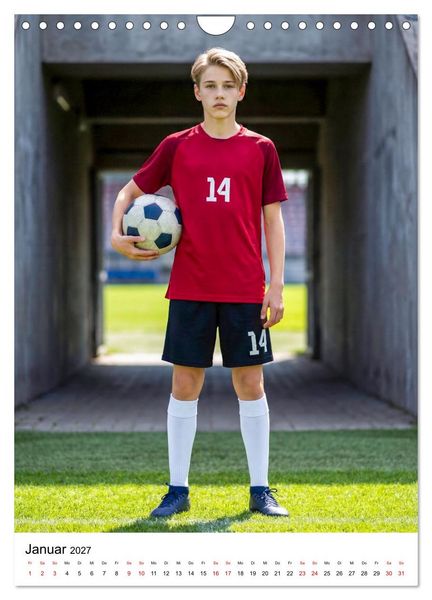 Produktbild: Am Ball Junior - Junge Kicker - Gro&szlig;e Momente (Wandkalender 2027 DIN A4 hoch), CALVENDO Monatskalender