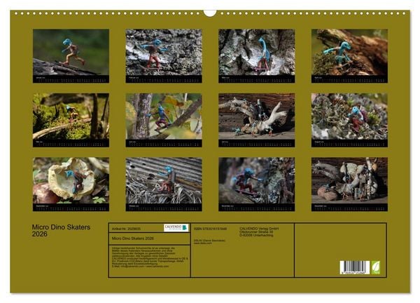 Produktbild: Micro Dino Skaters 2026 (Wandkalender 2026 DIN A2 quer), CALVENDO Monatskalender
