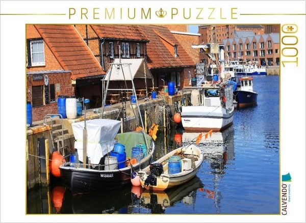 CALVENDO Puzzle Wismar, Alter Hafen | 1000 Teile Lege-Größe 64 × 48 cm Foto-Puzzle für glückliche Stunden