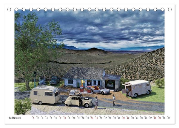 Produktbild: Vintage Caravaning (Tischkalender 2026 DIN A5 quer), CALVENDO Monatskalender