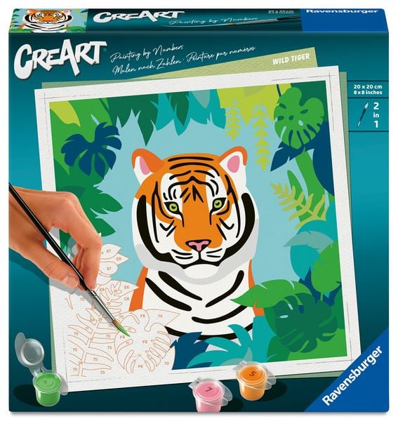 CreArt, Malen nach Zahlen Adults Trend - Wilder Tiger