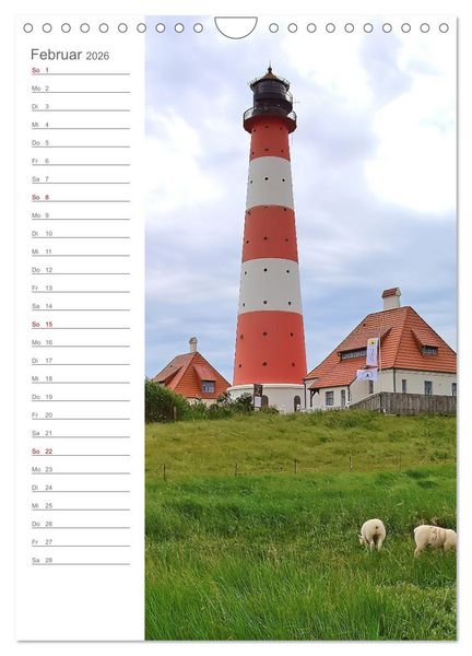 Produktbild: Leuchtender Geburtstagskalender - Leuchtt&uuml;rme an Ost-und Nordsee (Wandkalender 2026 DIN A4 hoch), CALVENDO Monatskalender