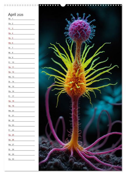 Produktbild: Leuchtende Mikroflora (hochwertiger Premium Wandkalender 2026 DIN A2 hoch), Kunstdruck in Hochglanz