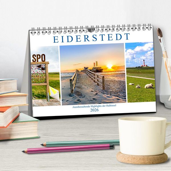 Produktbild: EIDERSTEDT-HIGHLIGHTS (Tischkalender 2026 DIN A5 quer), CALVENDO Monatskalender