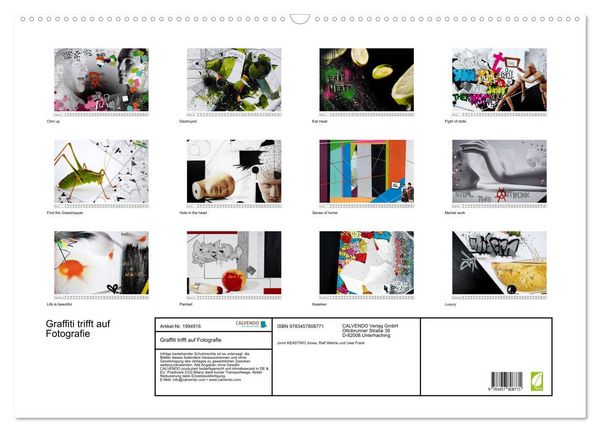 Produktbild: Graffiti trifft auf Fotografie (Wandkalender 2026 DIN A2 quer), CALVENDO Monatskalender