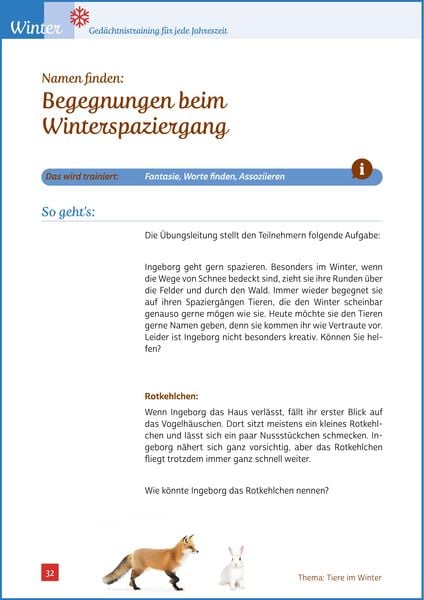 Produktbild: Ged&auml;chtnistraining Senioren - Ged&auml;chtnistraining f&uuml;r jede Jahreszeit: Winter. Spielerisches Ged&auml;chtnistraining f&uuml;r Senioren. Auch mit Demenz.