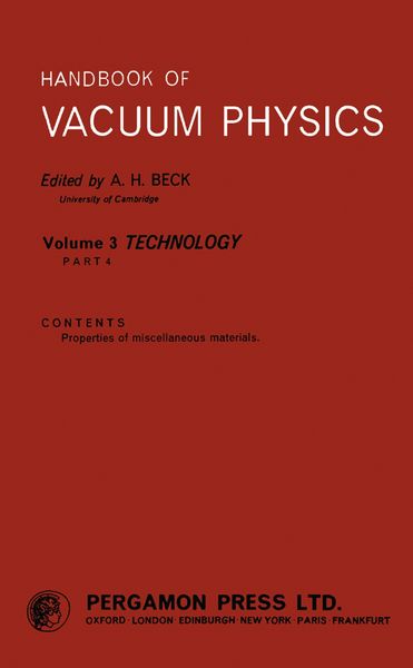 Produktbild: Handbook of Vacuum Physics