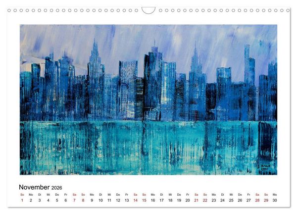 Produktbild: New Yorker Stadtansichten in abstrakter Malerei (Wandkalender 2026 DIN A3 quer), CALVENDO Monatskalender