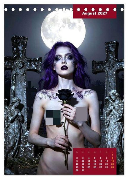 Produktbild: Gothic Engel (Tischkalender 2027 DIN A5 hoch), CALVENDO Monatskalender