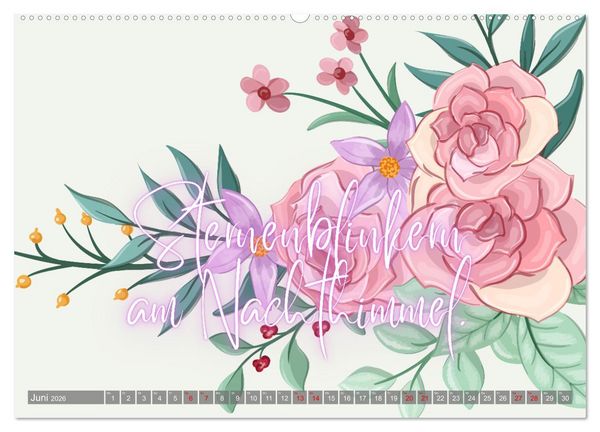 Produktbild: Flower Romance - Romantischer Bl&uuml;tenzauber (hochwertiger Premium Wandkalender 2026 DIN A2 quer), Kunstdruck in Hochglanz