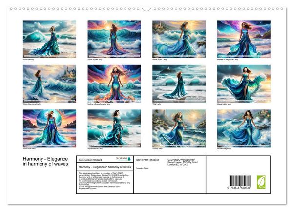 Produktbild: Harmony - Elegance in harmony of waves (High Quality Premium Wall Calendar 2026 DIN A2 landscape),CALVENDO 12 Month Wall Calendar