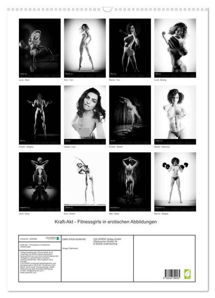 Produktbild: Kraft-Akt - Fitnessgirls in erotischen Abbildungen (Wandkalender 2026 DIN A2 hoch), CALVENDO Monatskalender