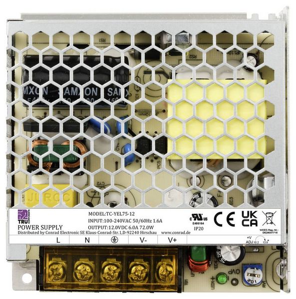 Produktbild: TRU COMPONENTS TC-13496728 Netzteil / Stromversorgung 12 V/DC 6A 72W