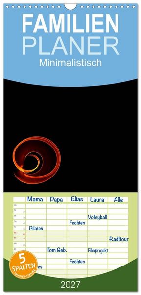 Produktbild: Familienplaner 2027 - Minimalistisch mit 5 Spalten (Wandkalender, 21 x 45 cm) CALVENDO