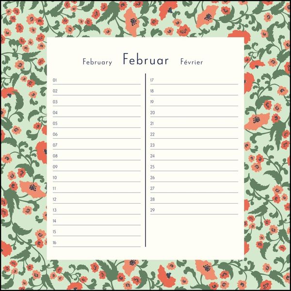 Produktbild: Immerw&auml;hrender Geburtstagskalender &ndash; Lovely Flowers &ndash; Haferkorn & Sauerbrey &ndash; Quadrat-Format 24 x 24 cm