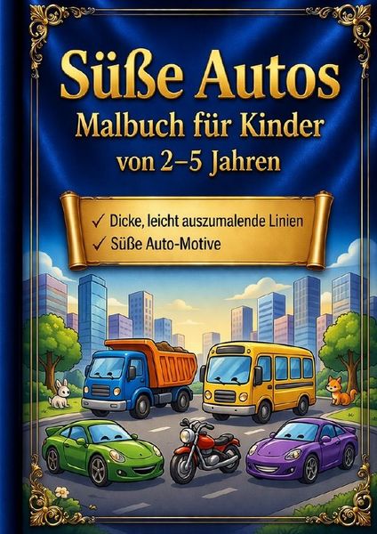 Produktbild: S&uuml;&szlig;e Autos &ndash; Malbuch f&uuml;r Kinder von 2&ndash;5 Jahren